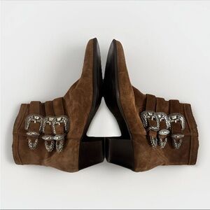 The Kooples Western Buckle Bootie Suede Brown Women’s Size 40 (US 9) Cowgirl